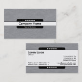 センターバンド5スポット – ミッドグレー紙テクスチャ 名刺 (正面/裏面)