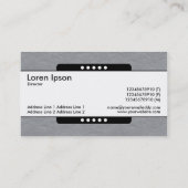 センターバンド5スポット – ミッドグレー紙テクスチャ 名刺 (裏面)