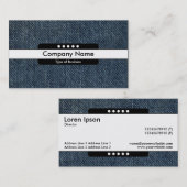 センターバンド5スポット – 古いブルージーンズ 名刺 (正面/裏面)