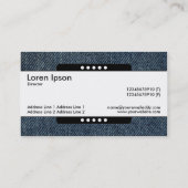 センターバンド5スポット – 古いブルージーンズ 名刺 (裏面)