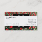 センターバンド5スポット – 赤いチューリップとプリムローズ 名刺 (裏面)