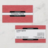 センターバンド5スポット – 赤い紙テクスチャ 名刺 (正面/裏面)