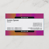 センターバンド5点 – オレンジとマゼンタのテクスチャ 名刺 (裏面)