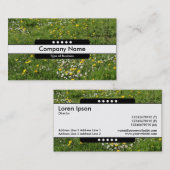 センターバンド5点 – 牧草地の花 名刺 (正面/裏面)