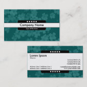 センターバンド5点 – 花 – ティール（緑がかった色） 名刺 (正面/裏面)