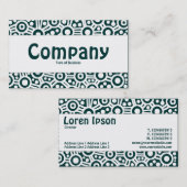 センターバンド – エイリアン回路 – 暗いティール(緑がかった色)緑 名刺 (正面/裏面)