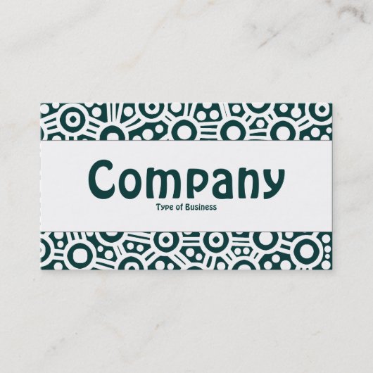 センターバンド – エイリアン回路 – 暗いティール(緑がかった色)緑 名刺 (正面)