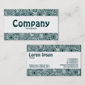 センターバンド – エイリアン回路II – 暗いティール(緑がかった色)緑 名刺 (正面/裏面)