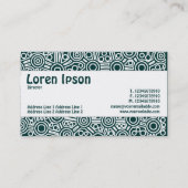 センターバンド – エイリアン回路II – 暗いティール(緑がかった色)緑 名刺 (裏面)