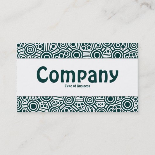 センターバンド – エイリアン回路II – 暗いティール(緑がかった色)緑 名刺 (正面)