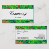 センターバンド(エッジ) – スクリプト – サイケデリック花 名刺 (正面/裏面)