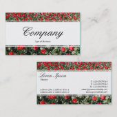 センターバンド（エッジ） – スクリプト – 赤いチューリップとプリム 名刺 (正面/裏面)