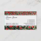 センターバンド（エッジ） – スクリプト – 赤いチューリップとプリム 名刺 (裏面)