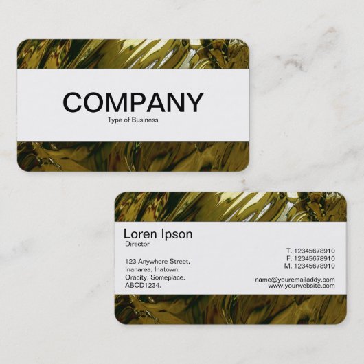 センターバンド（エッジ） -抽象芸術液体金ゴールド 名刺 (正面/裏面)