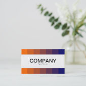 センターバンド – カラー、オレンジ色からダークブルー 名刺 (スタンド正面)