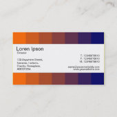 センターバンド – カラー、オレンジ色からダークブルー 名刺 (裏面)