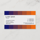 センターバンド – カラー、ダークブルーからオレンジ 名刺 (裏面)