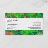 センターバンド – サイケデリックフラワーベッド 名刺 (裏面)