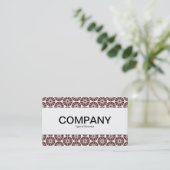 センターバンド – スターホイール – 白に茶色 名刺 (スタンド正面)