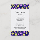 センターバンド – フラワーパターン – カラー 名刺 (裏面)