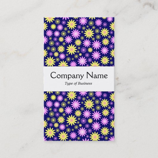 センターバンド – フラワーパターン – カラー 名刺 (正面)