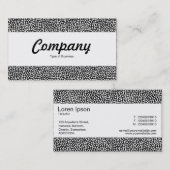 センターバンド – ランダムスポット – 黒の上に白 名刺 (正面/裏面)