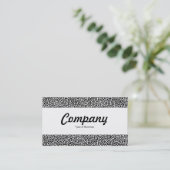 センターバンド – ランダムスポット – 黒の上に白 名刺 (スタンド正面)