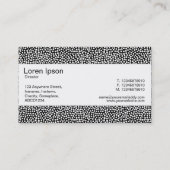 センターバンド – ランダムスポット – 黒の上に白 名刺 (裏面)