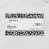 センターバンド – ランダムスポット – 黒の上に白 名刺 (裏面)
