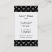 センターバンド – 宝石 – 白オンブラック 名刺 (裏面)