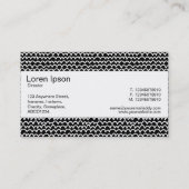 センターバンド – 波線 – 黒の上に白 名刺 (裏面)