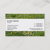 センターバンド – 牧草地フラワー 名刺 (裏面)