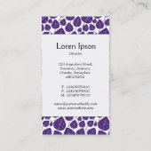 センターバンド – 葉深い – 白の紫色 名刺 (裏面)