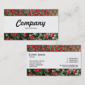 センターバンド – 赤いチューリップとプリムローズ 名刺 (正面/裏面)