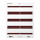 センターバンド – 赤いフラワードット ラベル (フルシート)