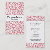 センターバンド – 8花びら – 白オンピンク 名刺 (正面/裏面)