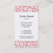 センターバンド – 8花びら – 白オンピンク 名刺 (裏面)