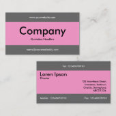 センターバンドv2 – グレーとピンク 名刺 (正面/裏面)