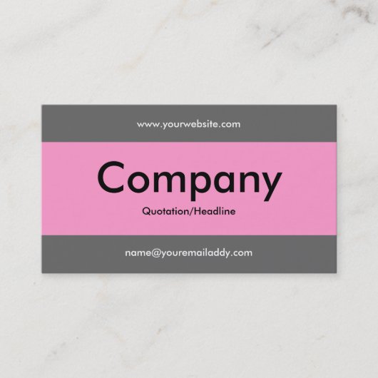 センターバンドv2 – グレーとピンク 名刺 (正面)