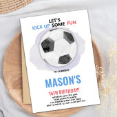 センターボールサッカー誕生日招待状 招待状