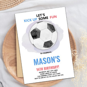 センターボールサッカー誕生日招待状 招待状