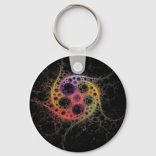 センターラウンドキーリングで結合 キーホルダー (正面)