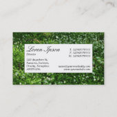 センターラベル – ウッドランドの花 名刺 (裏面)