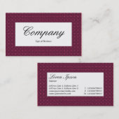 センターラベル – ダーククリムゾン生地のテクスチャ 名刺 (正面/裏面)