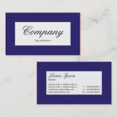 センターラベル – 濃い青の布のテクスチャ 名刺 (正面/裏面)