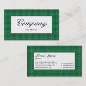 センターラベル – 緑の布のテクスチャ 名刺 (正面/裏面)