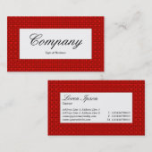 センターラベル – 赤い布のテクスチャ 名刺 (正面/裏面)