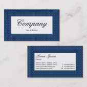 センターラベル – 青い布のテクスチャ 名刺 (正面/裏面)