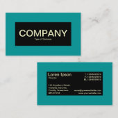 センターラベル – 黒(ティール(緑がかった色)とクリーム付き) 名刺 (正面/裏面)