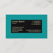 センターラベル – 黒(ティール(緑がかった色)とクリーム付き) 名刺 (裏面)